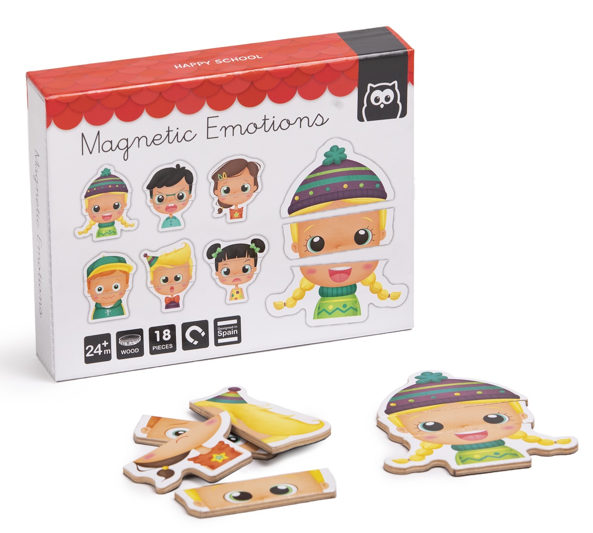 Magnetic Emotions. Puzzle magnetic educativ din lemn: Emotii