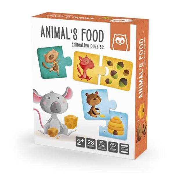 Animal's Food. Puzzle educativ Montessori: Animale si hrana lor