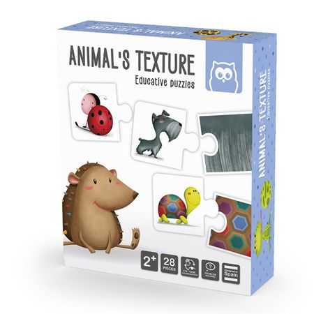Animal's Texture. Puzzle educativ Montessor: Texturile animalelor