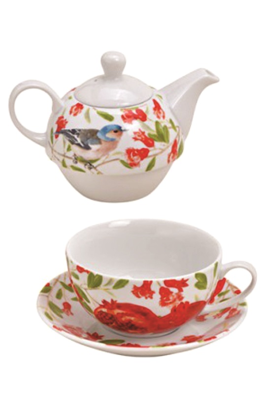 Set Tea For One - Flower Birds - Tea Garden