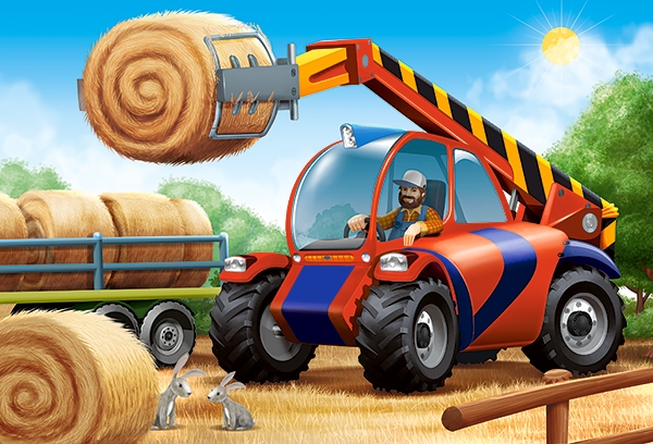 Puzzle 4 in 1. Agricultural machines