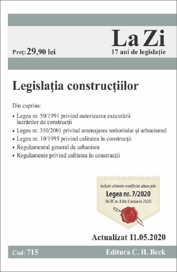 Legislatia constructiilor Act. 11.05.2020