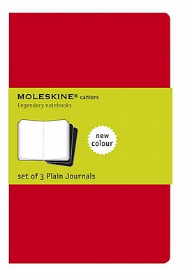 Moleskine Cahier Journal (Set of 3), Large, Plain, Cranberry Red, Soft Cover (5 X 8.25) - Moleskine