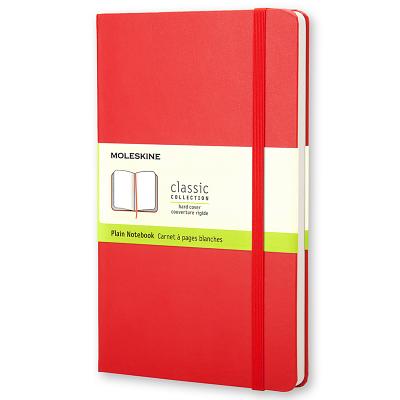 Moleskine Classic Notebook, Large, Plain, Red, Hard Cover (5 X 8.25) - Moleskine