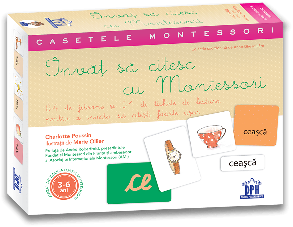 Invat sa citesc cu Montessori: 84 de jetoane si 51 de tichete - Charlotte Poussin, Marie Ollier