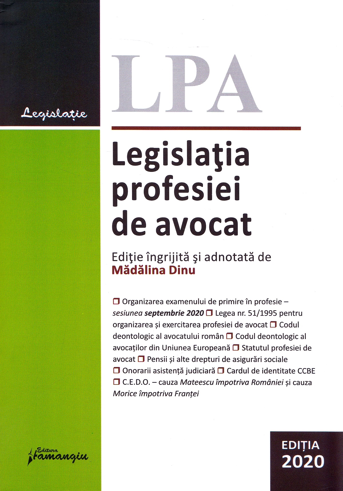 Legislatia profesiei de avocat Ed.2020