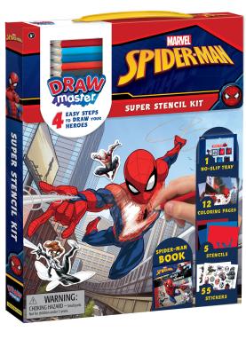 Drawmaster Marvel Spider-Man: Super Stencil Kit: 4 Easy Steps to Draw Your Heroes - Marine Guion