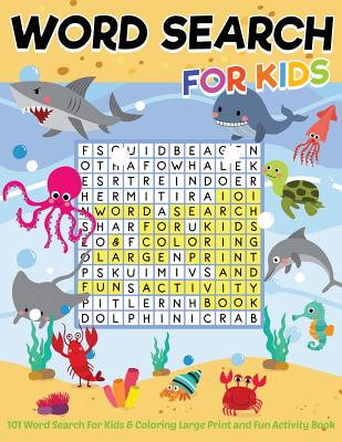 101 Word Search For Kids & Coloring Large Print and Fun Activity Book: Entertainment hour to play puzzles and improve intelligence of the brain. - Russ Focus