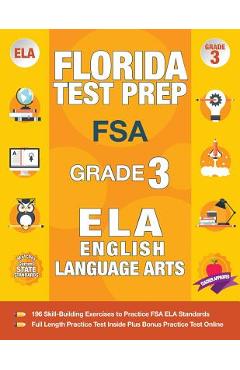 Poza produsului Florida Test Prep FSA Grade 3 English: FSA Reading Grade 3, FSA Practice Test Book Grade 3 Reading, Florida Test Prep English Language Arts Grade 3, 3 - Fsa Test Prep Team