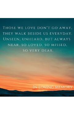 Poza produsului Funeral book, in loving memory (Hardcover): Memory book, comments book, condolence book for funeral, remembrance, celebration of life, in loving memor - Lulu And Bell