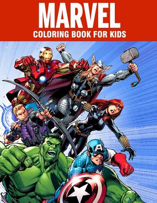 MARVEL coloring book for kids: Super Heroes illustrations for boys and girls (age 3-10) Avangers: Iron Man, Thor, Hulk, Captain America, Black Panthe - James Bloom