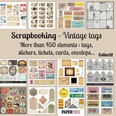 Scrapbooking kit vintage tags - 20,5 x 20,5 cm - 8,5 x 8,5 inch - Collective