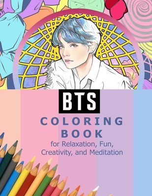 BTS Coloring Book for Relaxation, Fun, Creativity, and Meditation: Beautiful Stress Relieving Coloring Pages for ARMY and Kpop fans I Purple U 8.5 in - Kpop Ftw
