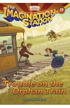 Coperta cărții 'Trouble on the Orphan Train - Marianne Hering'