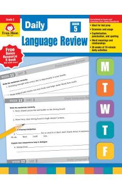 Coperta cărții 'Daily Language Review Grade 5 - Evan-moor Educational Publishers'
