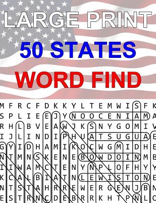 50 States Large Print Word Find: Easy to Read Themed Word Search Puzzle Book - Lil Book Club