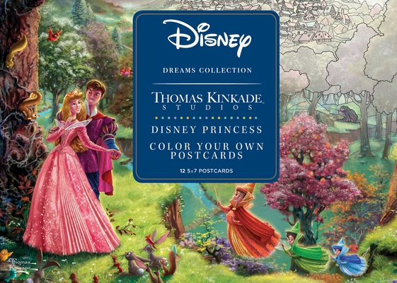 Disney Dreams Collection Thomas Kinkade Studios Disney Princess Color Your Own Postcards - Thomas Kinkade