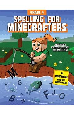 Coperta cărții 'Spelling for Minecrafters: Grade 4 - Sky Pony Press'