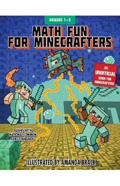 Coperta cărții 'Math Fun for Minecrafters: Grades 1-2 - Sky Pony Press'