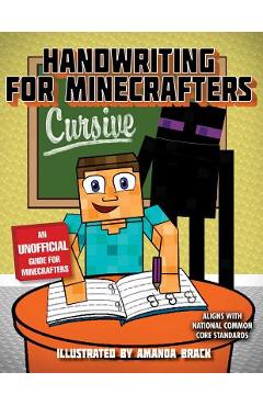 Coperta cărții 'Handwriting for Minecrafters: Cursive - Sky Pony Press'