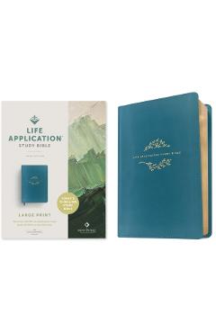 NLT Life Application Study Bible, Third Edition, Large Print (Leatherlike, Teal Blue) - Tyndale