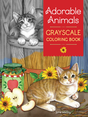 Adorable Animals Grayscale Coloring Book - Jane Maday