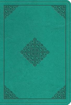 ESV Value Large Print Compact Bible (Trutone, Teal, Ornament Design) - 