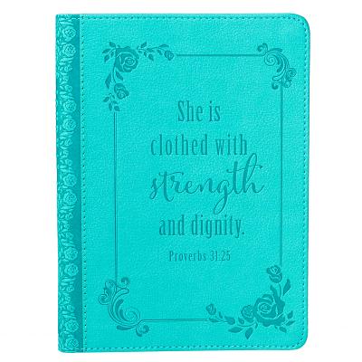 Strength and Dignity Turquoise Flexcover Journal - Proverbs 31: 25 - Christian Art Gifts