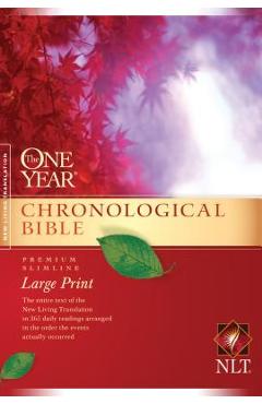 Poza produsului One Year Chronological Bible-NLT-Premium Slimline Large Print - Tyndale