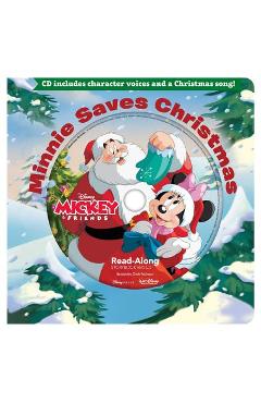 Coperta cărții 'Minnie Saves Christmas Read-Along Storybook & CD - Disney Book Group'