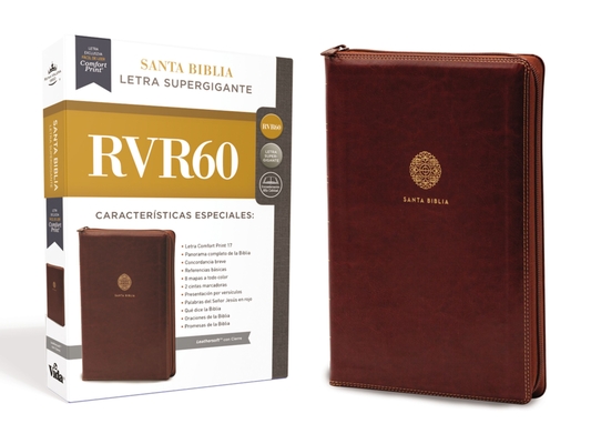 Rvr60 Santa Biblia Letra Supergigante, Leathersoft, Caf&#65533; C/Cierre - Rvr 1960- Reina Valera 1960
