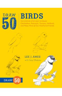 Draw 50 Birds: The Step-By-Step Way to Draw Chickadees, Peacocks, Toucans, Mallards, and Many More of Our Feathered Friends - Lee J. Ames