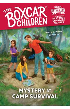 Coperta cărții 'Mystery at Camp Survival - Gertrude Chandler Warner'