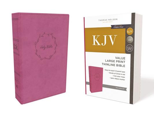 Kjv, Value Thinline Bible, Large Print, Leathersoft, Pink, Red Letter Edition, Comfort Print - Thomas Nelson