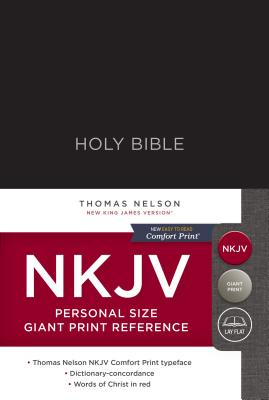 NKJV, Reference Bible, Personal Size Giant Print, Hardcover, Black, Red Letter Edition, Comfort Print - Thomas Nelson