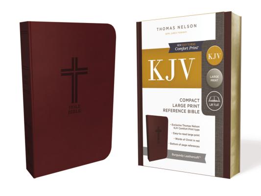 KJV, Reference Bible, Compact, Large Print, Imitation Leather, Burgundy, Red Letter Edition - Thomas Nelson