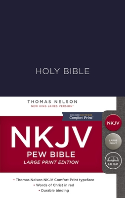 NKJV, Pew Bible, Large Print, Hardcover, Blue, Red Letter Edition - Thomas Nelson