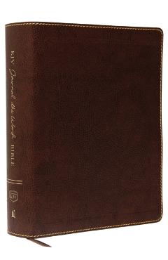 KJV, Journal the Word Bible, Large Print, Bonded Leather, Brown, Red Letter Edition: Reflect, Journal, or Create Art Next to Your Favorite Verses - Thomas Nelson