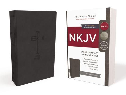 NKJV, Value Thinline Bible, Compact, Imitation Leather, Black, Red Letter Edition - Thomas Nelson