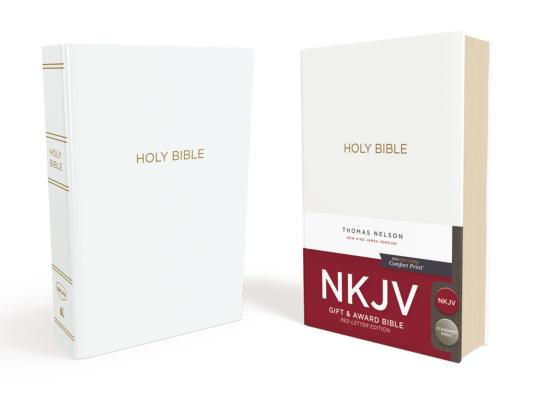 NKJV, Gift and Award Bible, Leather-Look, White, Red Letter Edition - Thomas Nelson