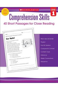 Poza produsului Comprehension Skills: 40 Short Passages for Close Reading: Grade 1 - Linda Beech