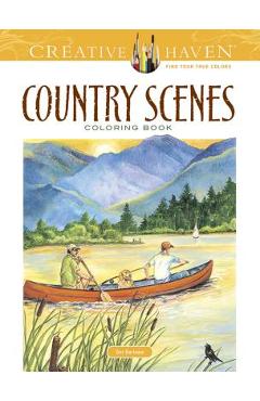 Coperta cărții 'Country Scenes Coloring Book - Dot Barlowe'