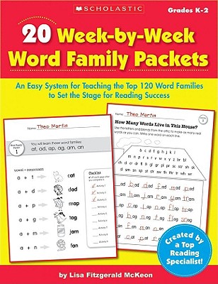 20 Week-By-Week Word Family Packets: An Easy System for Teaching the Top 120 Word Families to Set the Stage for Reading Success - Lisa Mckeon
