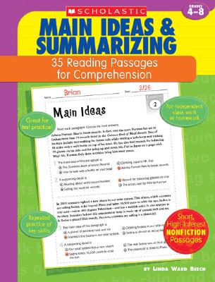 35 Reading Passages for Comprehension: Main Ideas & Summarizing: 35 Reading Passages for Comprehension - Linda Ward Beech