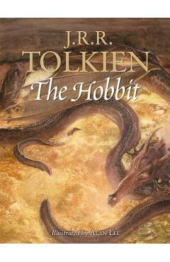 Coperta cărții 'The Hobbit: Or There and Back Again - Alan Lee'