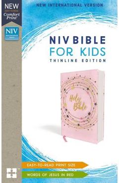 Poza produsului Niv, Bible for Kids, Flexcover, Pink/Gold, Red Letter Edition, Comfort Print: Thinline Edition - Zondervan
