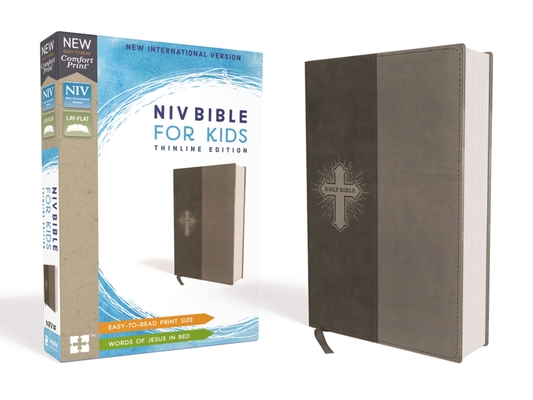 Niv, Bible for Kids, Leathersoft, Gray, Red Letter Edition, Comfort Print: Thinline Edition - Zondervan
