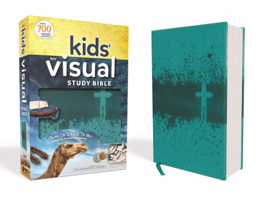 Niv, Kids' Visual Study Bible, Leathersoft, Teal, Full Color Interior: Explore the Story of the Bible---People, Places, and History - Zondervan