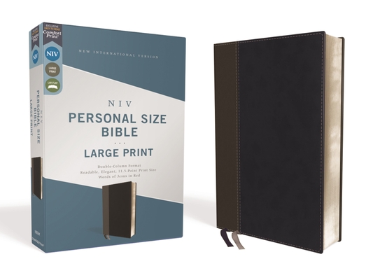 Niv, Personal Size Bible, Large Print, Leathersoft, Black, Red Letter Edition, Comfort Print - Zondervan
