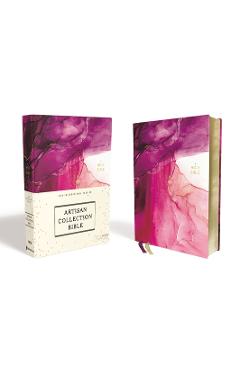 Coperta cărții 'Niv, Artisan Collection Bible, Cloth Over Board, Pink, Art Gilded Edges, Red Letter Edition, Comfort Print - Zondervan'